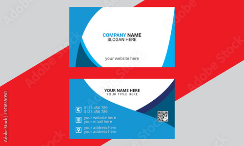 Corporate business card design template vector. business card, visiting card clean template. Double-sided name card, Vector illustration 