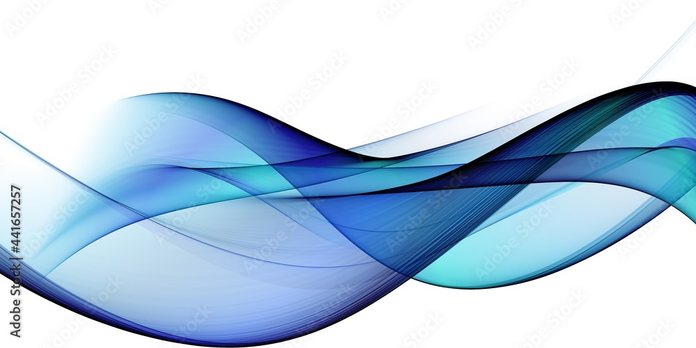  Abstract design. Blue wavy background. Transparent Soft wave 