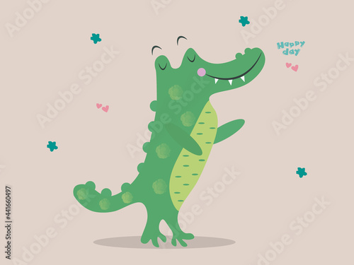 Cute Alligator  Illustration 