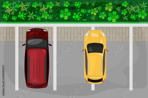 Wallpaper Mural Bad parking. Parking lot with bad parked car. Right and wrong auto parked examples.Cars top view.City parking lot and bad parked vehicle. Improperly parked automobiles.Parking zone.Vector illustration Torontodigital.ca