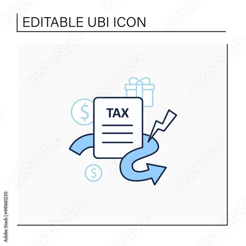 Closing tax loopholes line icon. Tax declaration. Help raise significant revenue. Assistance to government.Universal basic income concept. Isolated vector illustration.Editable stroke