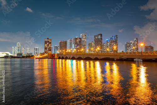 Miami city skyline view from Biscayne Bay. © Volodymyr