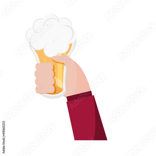 hand with beer