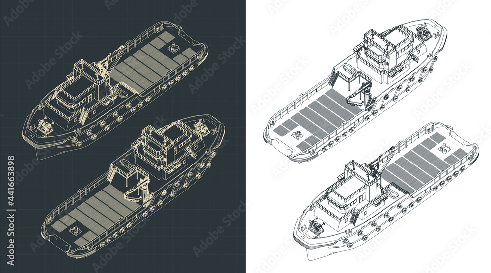 Anchor Handling Tug Isometric Blueprints Anchor Handling Tug Isometric Blueprints