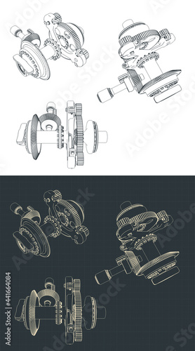 Epicyclic gear module drawings