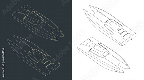 High speed catamaran isometric drawings