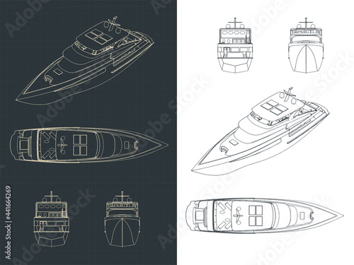 Luxury yacht blueprints