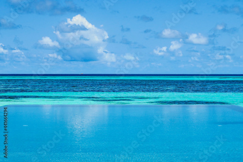 Turquoise blue water of the Indian ocean  South Ari Atoll  Maldives