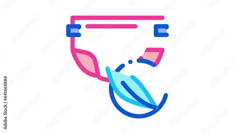 Diaper And Leaf Icon Animation. color Diaper And Leaf animated icon on white background Diaper And Leaf Icon Animation. color Diaper And Leaf animated icon on white background