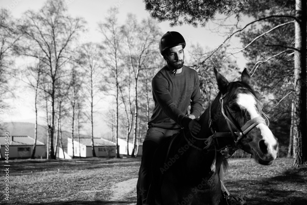 Riding Man Is Training His Horse Riding Man Is Training His Horse