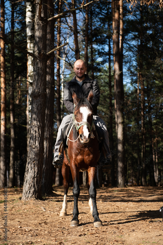 Young Man Riding a Horse Young Man Riding a Horse