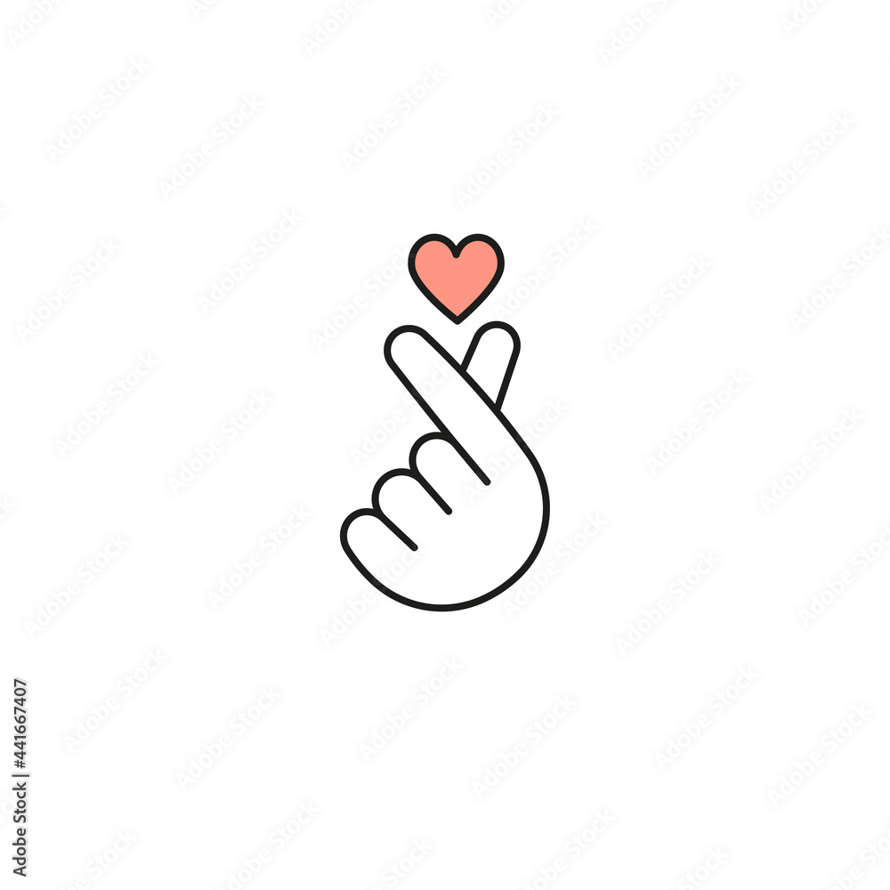 Vettoriale Stock Korean Finger Heart I Love You Hangul logo Vector ...