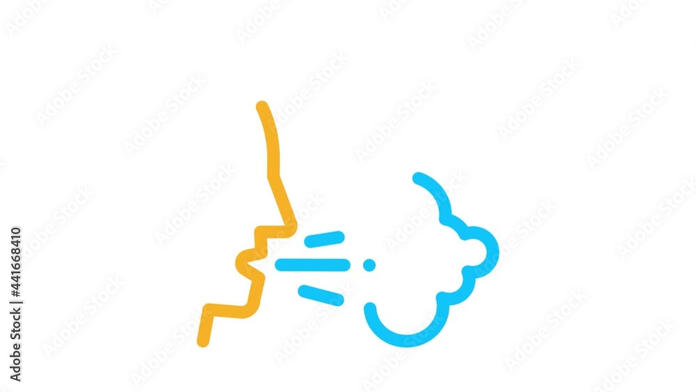 Human Coughing Icon Animation. color Human Coughing animated icon on white background Human Coughing Icon Animation. color Human Coughing animated icon on white background