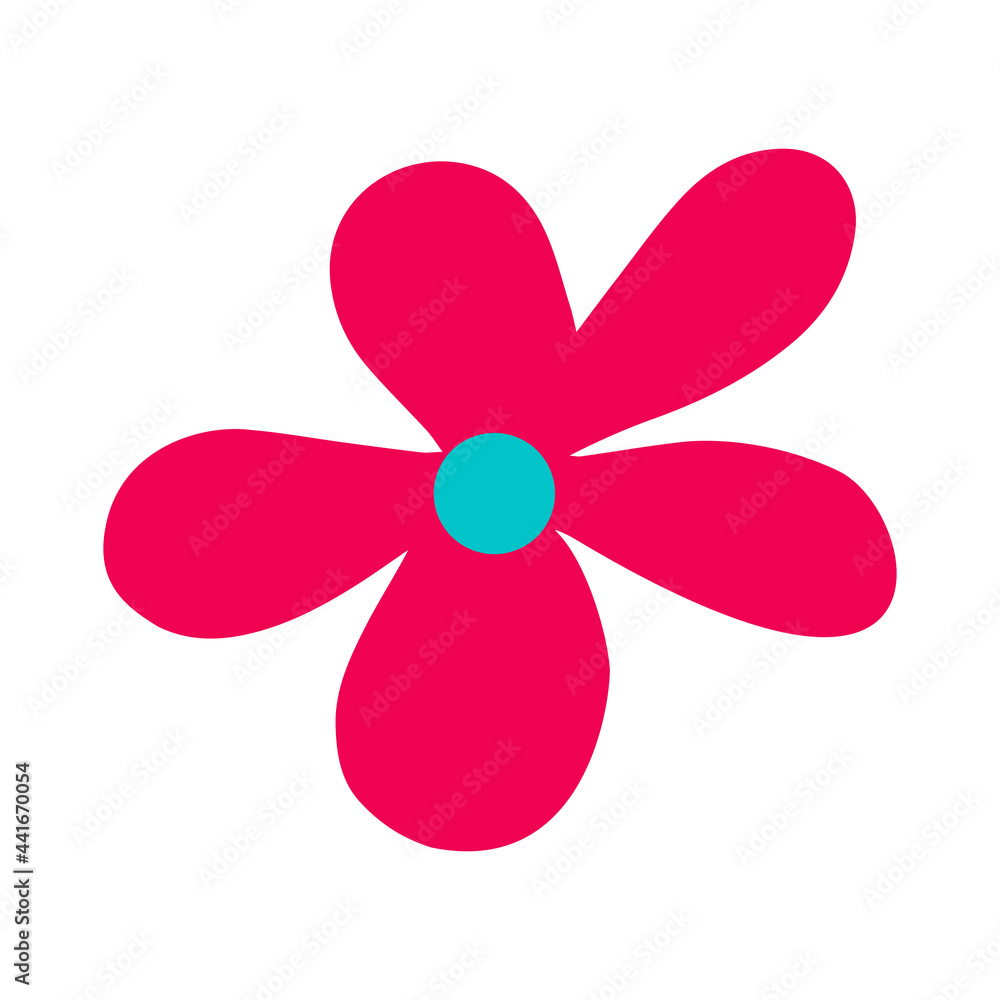 Pink field flower. Vector illustration in the doodle style. Pink field flower. Vector illustration in the doodle style.