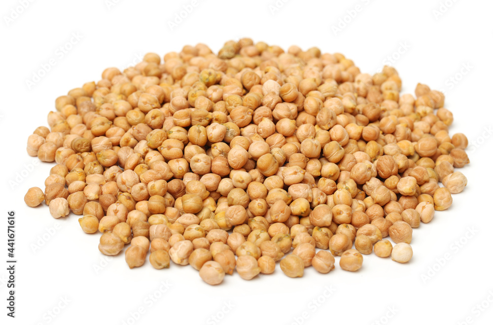 boiled chickpeas on a white background boiled chickpeas on a white background