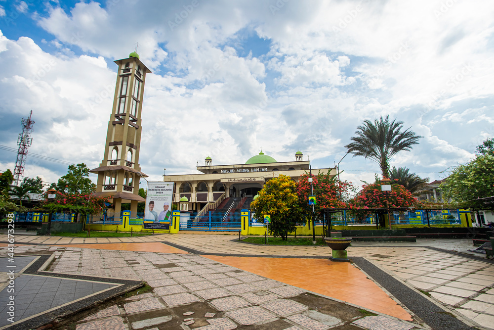 Fototapeta premium Masjid Raya Banjar, The Great Mosque of Banjar City. Banjar is a city in West Java Province, Indonesia.