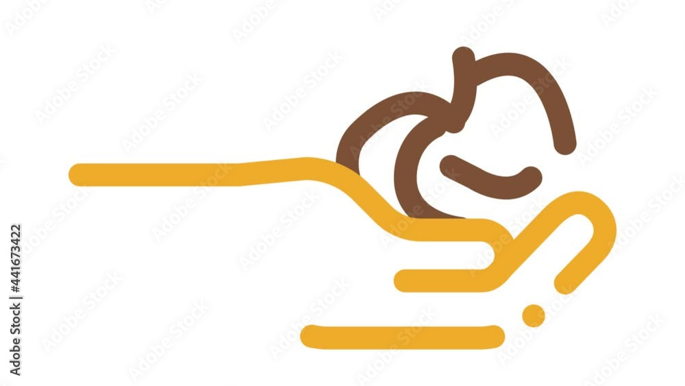 Hand Holding Hair Icon Animation. color Hand Holding Hair animated icon on white background Hand Holding Hair Icon Animation. color Hand Holding Hair animated icon on white background