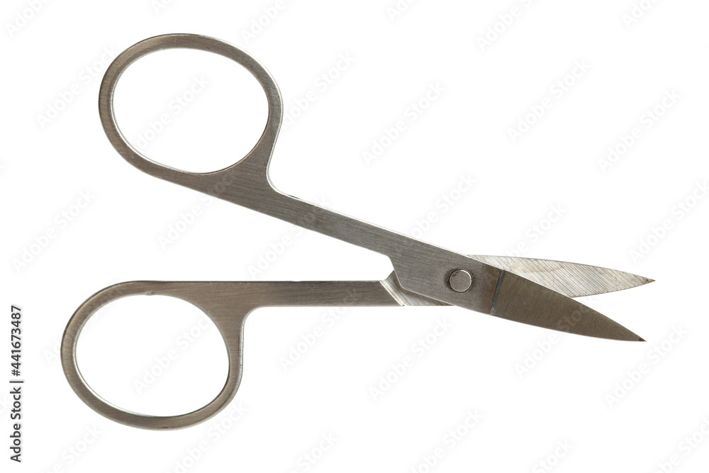 Nail manicure scissors isolated on a white background Nail manicure scissors isolated on a white background