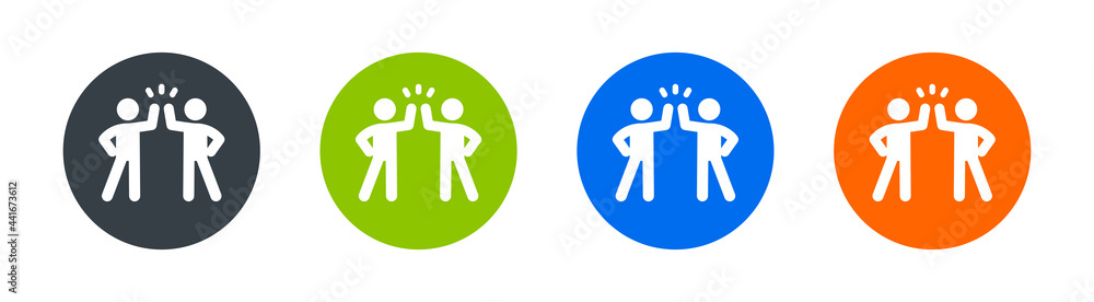 High five hand gesture icon vector. Friends, coworker and teamwork symbol. High five hand gesture icon vector. Friends, coworker and teamwork symbol.