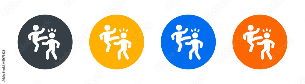 Kickboxing icon set vector isolated on white background. Combat concept Kickboxing icon set vector isolated on white background. Combat concept