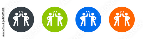 High five hand gesture icon vector. Friends, coworker and teamwork symbol.