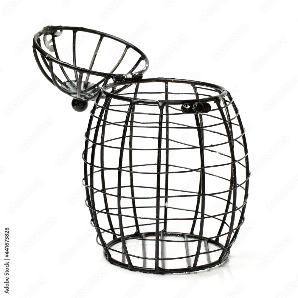 Egg cage on white background Egg cage on white background
