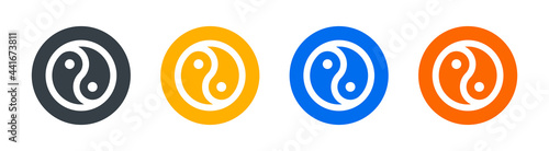 Yin yang symbol taoism icon vector isolated on white background. Harmony and balance