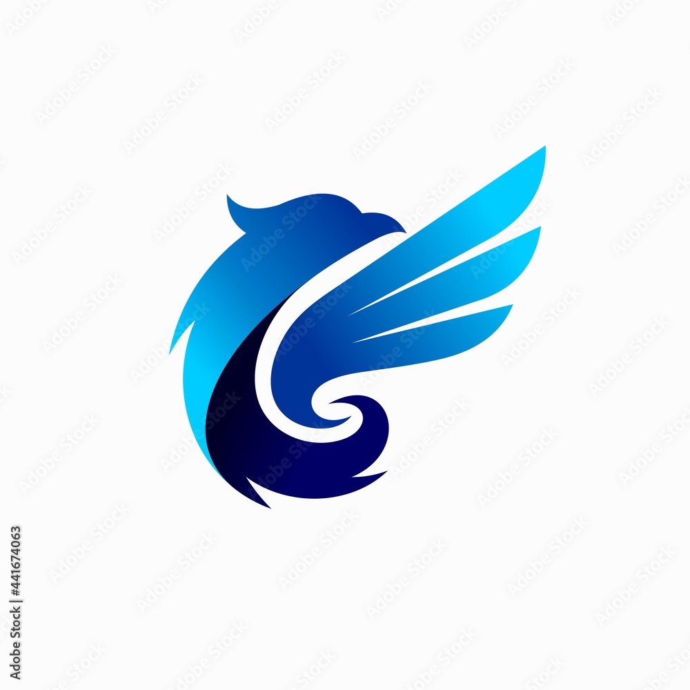 Bird logo with wind concept Bird logo with wind concept