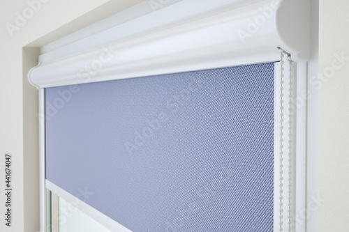 Closeup of  window roller blind - 3D illustration