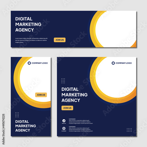 Vector Editable Instagram post template modern background. Promotional corporate banner design.  company business webinar banner sale ads and discount promo