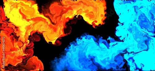 Red versus blue  water vs fire fluid rival concept Background Illustration good for banner competition  event sports and esport