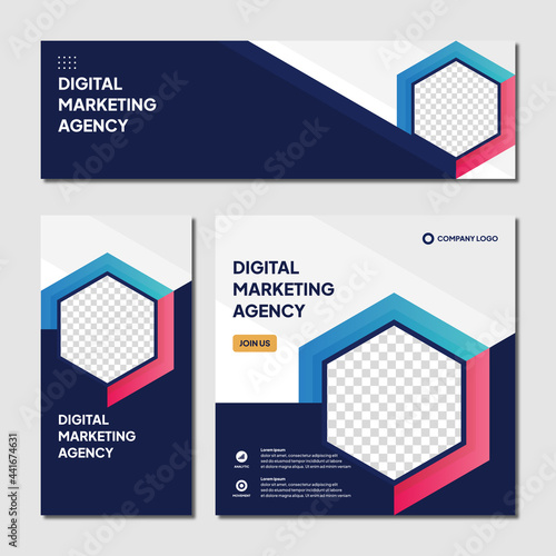 Vector Editable Instagram post template modern background. Promotional corporate banner design.  company business webinar banner sale ads and discount promo