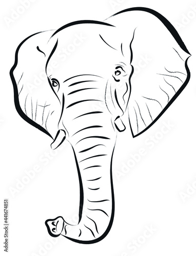 Ilustración vectorial de un elefante africano.