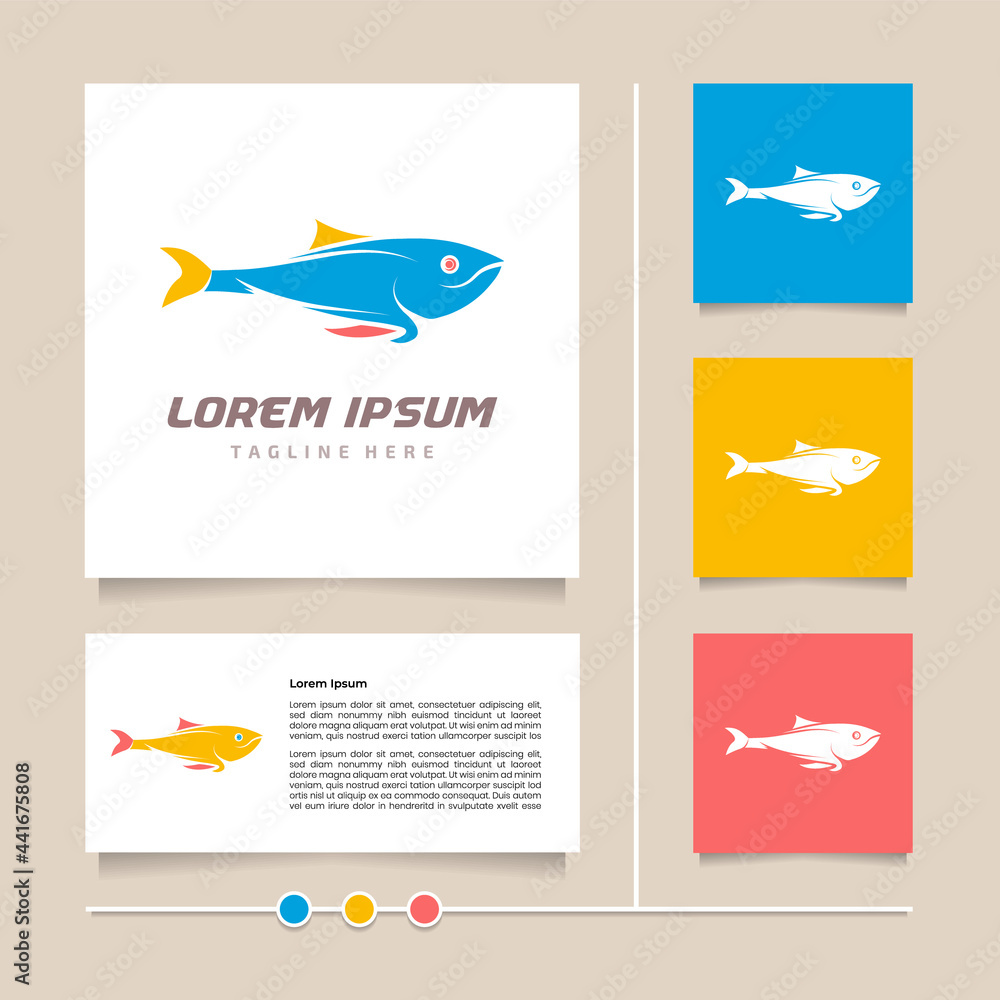 Creative concept vector fish logo design. Colorful Fish symbol and icon