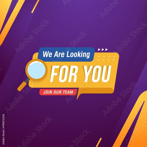 We are hiring banner design recruitment for job vacancy vector illustration