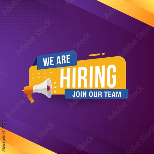 We are hiring banner design recruitment for job vacancy vector illustration