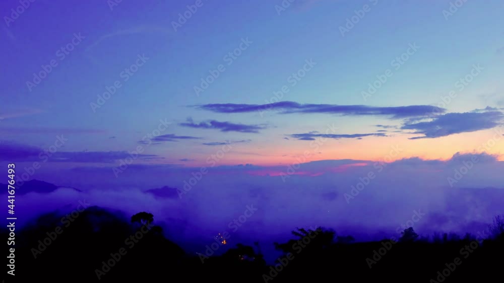 4K Time lapse, Beautiful clouds and mist moving in sky above the mountains. Scenery of cloud in motion 4K Time lapse, Beautiful clouds and mist moving in sky above the mountains. Scenery of cloud in motion