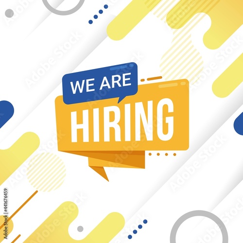 We are hiring banner design recruitment for job vacancy vector illustration