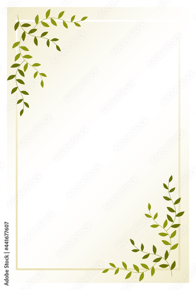 Obraz premium 喪中はがき シンプルな草の背景