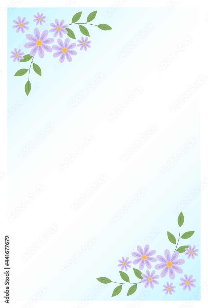 喪中はがき シンプルな花の背景 Stock Vector Adobe Stock