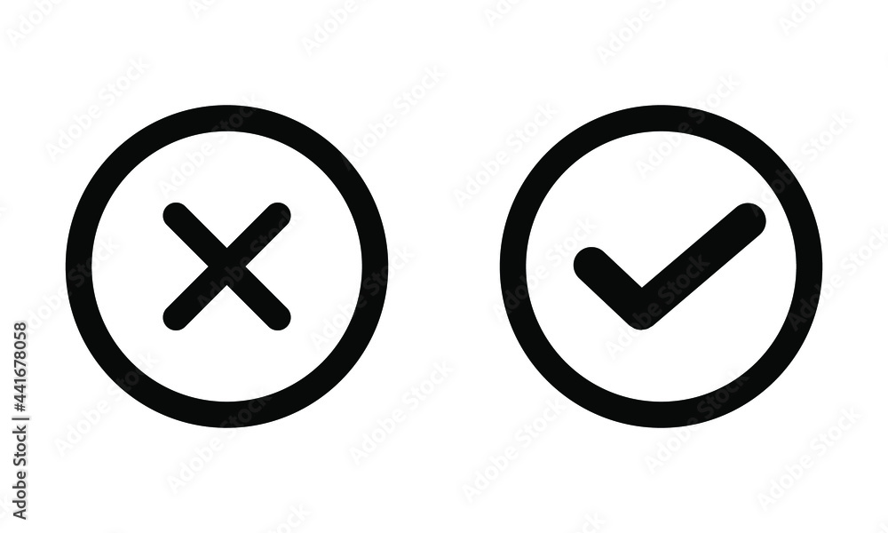 Check mark vector icon. Checkmark right symbol tick sign. Ok button correct template vector illustration Check mark vector icon. Checkmark right symbol tick sign. Ok button correct template vector illustration