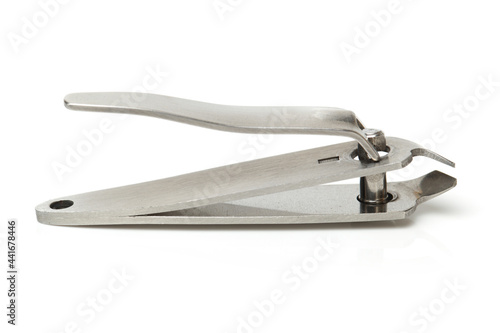 Nail clippers on white background 