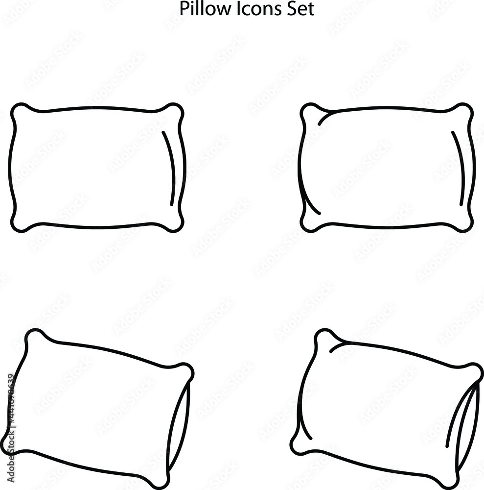pillow icons set isolated on white background. pillow icon thin line