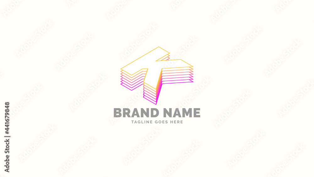 letter K layered trendy outline abstract logo vector design