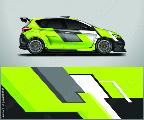 Car Wrap Racing Design Vector. Graphic background designs for vehicle .