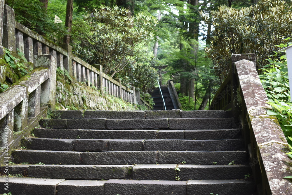 日本　群馬のパワースポット　榛名神社　夏の風景