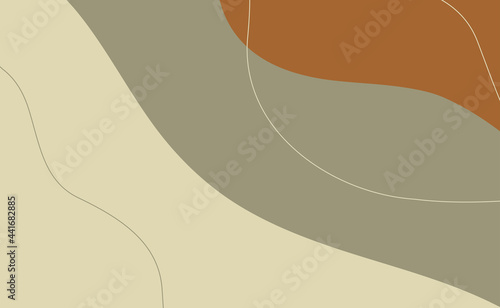 Trendy simple cover design background with fluid waves lines. Vector