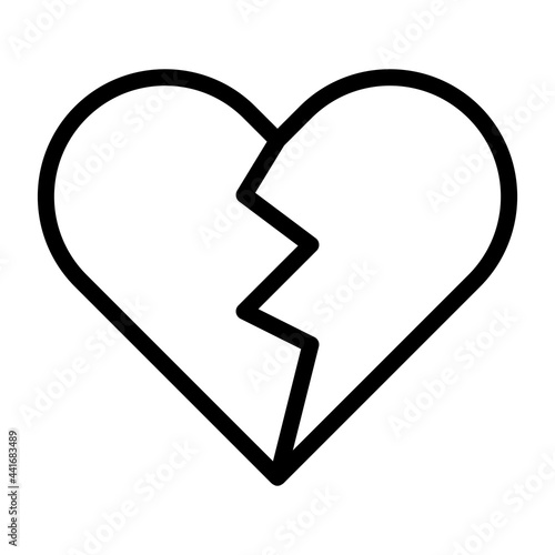 Vector Icons Broken Heart Lineal Style. Pixel Perfect and Editable Stroke.