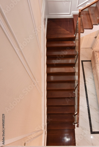 Wood staircase in a house