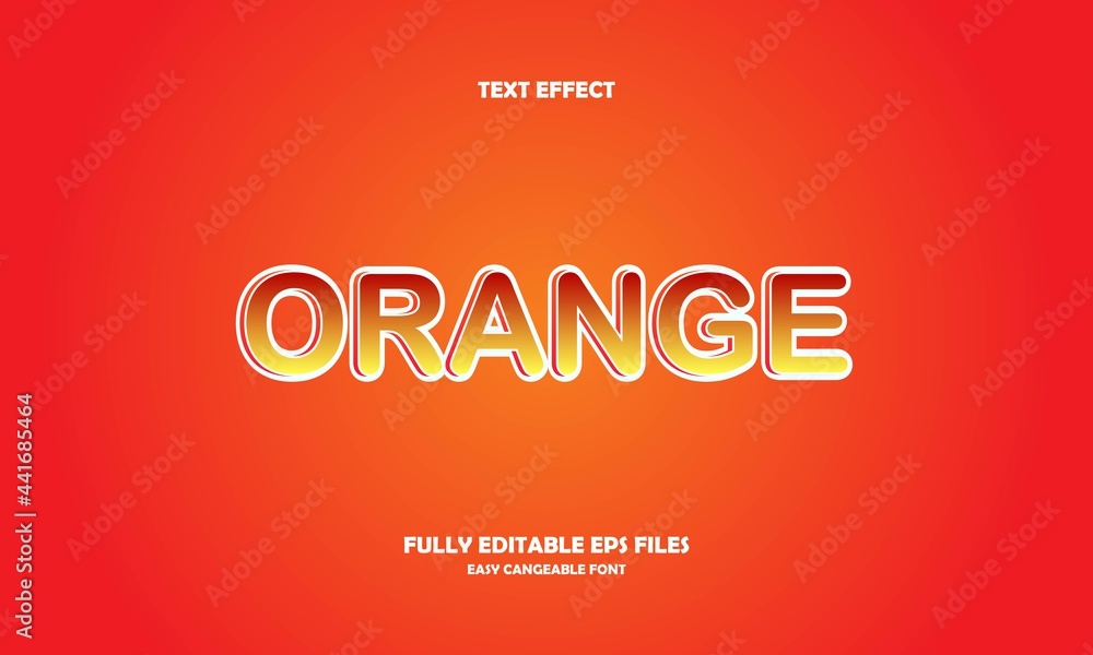 orange style editable text effect